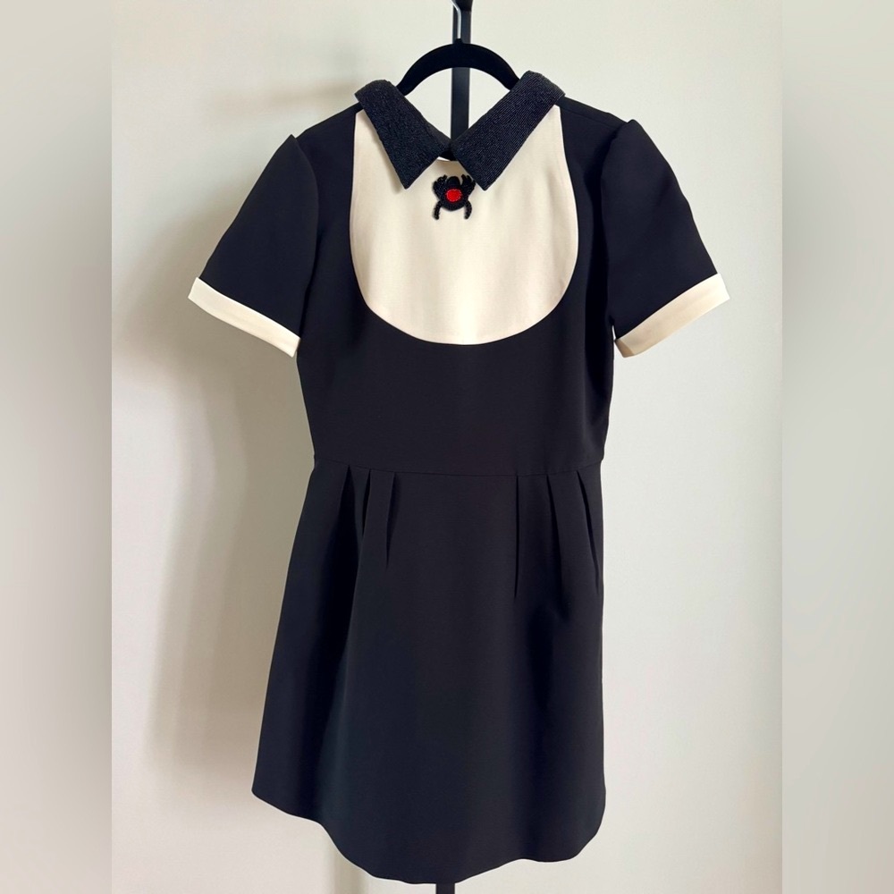 Black and White Collared babydoll mini Dress XS